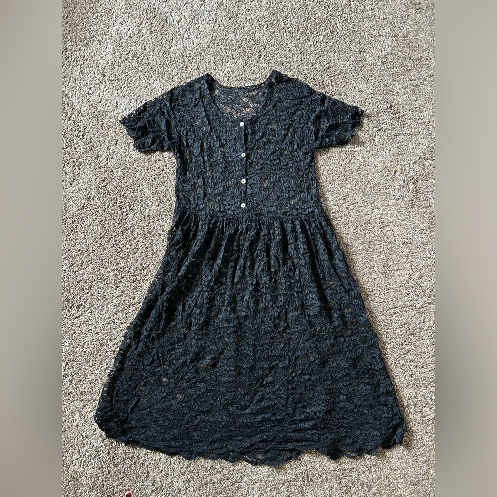 Sheer Black Midi Dress
